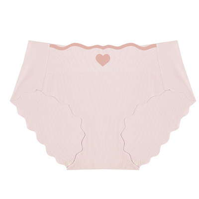 Nagy méretű, magas derekú hideg selyem bugyi nőknek szív mintás aranyos fehérnemű, légáteresztő puha lánynadrág női fehérnemű M-XL
