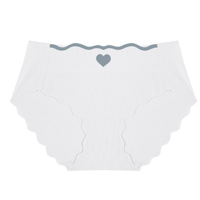 Nagy méretű, magas derekú hideg selyem bugyi nőknek szív mintás aranyos fehérnemű, légáteresztő puha lánynadrág női fehérnemű M-XL