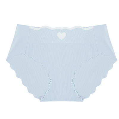 Nagy méretű, magas derekú hideg selyem bugyi nőknek szív mintás aranyos fehérnemű, légáteresztő puha lánynadrág női fehérnemű M-XL