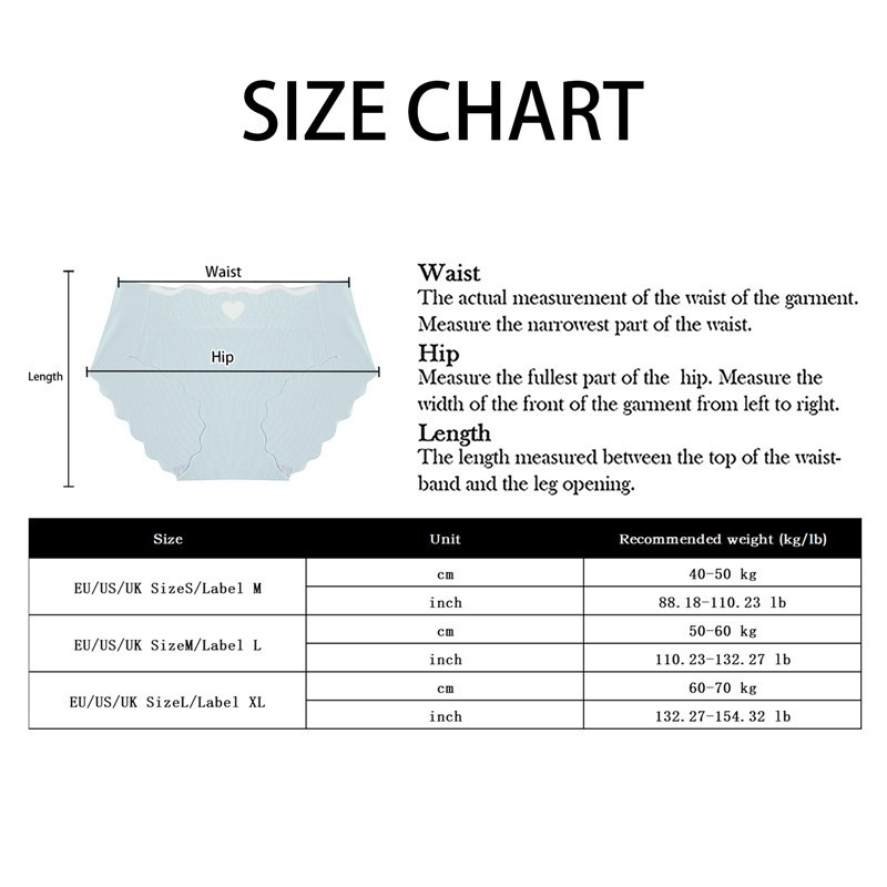 Nagy méretű, magas derekú hideg selyem bugyi nőknek szív mintás aranyos fehérnemű, légáteresztő puha lánynadrág női fehérnemű M-XL