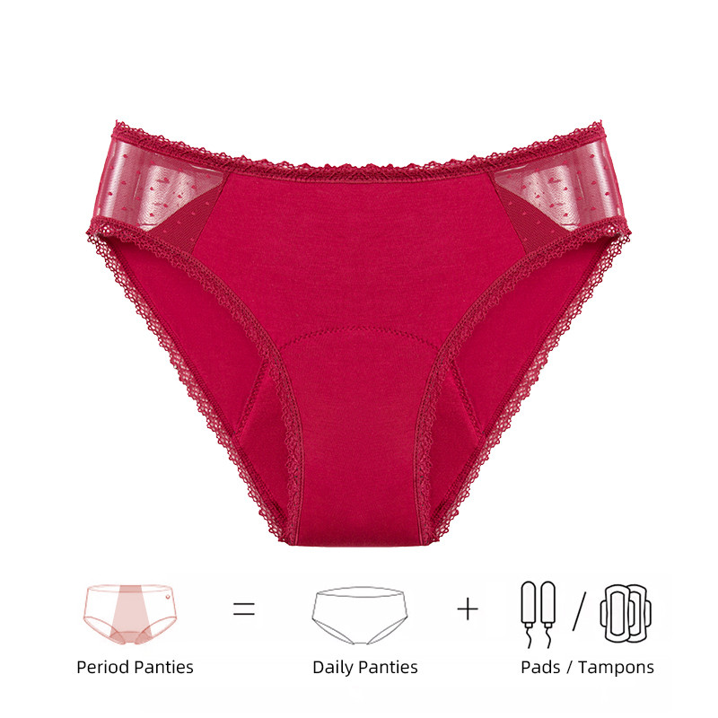 Dropship 4 straturi Chiloți menstruali rezistenti la scurgeri pentru femei Perioada fiziologică Lenjerie de corp Slip antibacterieni Pantaloni respirabili