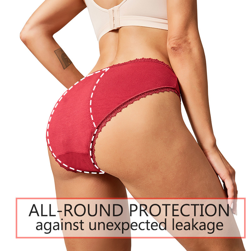 Dropship 4 straturi Chiloți menstruali rezistenti la scurgeri pentru femei Perioada fiziologică Lenjerie de corp Slip antibacterieni Pantaloni respirabili
