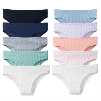 10 gab. Komplektā Kokvilnas sieviešu apakšveļa Augstas kvalitātes seksīgas biksītes ar zemu vidukli bezšuvju sporta apakšbikses intīmas apakšveļas vairumtirdzniecība