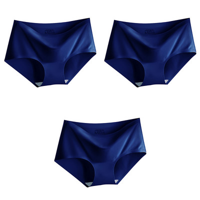 3 tk naiste aluspüksid õmblusteta jääsiidist siledad seksikad aluspüksid hingavad ühevärvilised mugavad puuvillased keskmise vööga püksid naistele