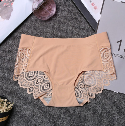 Ice Silk naiste aluspüksid Seksikas aluspesu Lilleline heegeldatud pits õmblusteta aluspüksid hingavad puuvillased jalgevahe elastsed püksid