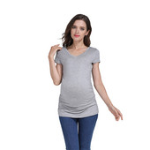 Ljetna majica za trudnice Jednobojna majica za trudnice Meka i rastezljiva ženska odjeća za trudnice od viskoze