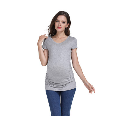 Ljetna majica za trudnice Jednobojna majica za trudnice Meka i rastezljiva ženska odjeća za trudnice od viskoze