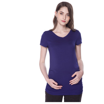 Ljetna majica za trudnice Jednobojna majica za trudnice Meka i rastezljiva ženska odjeća za trudnice od viskoze