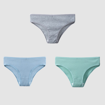 TrowBridge 3TK/komplekt Naiste aluspüksid Puuvillane Seksikas Aluspesu Naiste Triibuline Hingavad püksid Lihtne Hubane Pesu Sport Aluspüksid