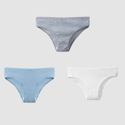 TrowBridge 3TK/komplekt Naiste aluspüksid Puuvillane Seksikas Aluspesu Naiste Triibuline Hingavad püksid Lihtne Hubane Pesu Sport Aluspüksid