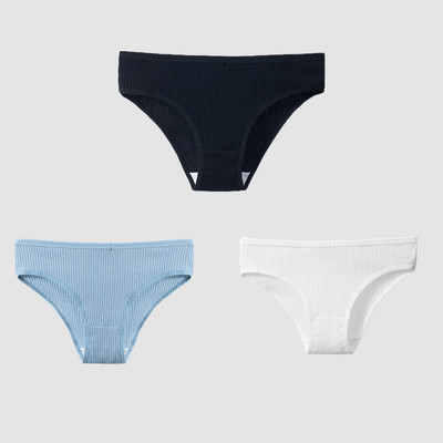 TrowBridge 3TK/komplekt Naiste aluspüksid Puuvillane Seksikas Aluspesu Naiste Triibuline Hingavad püksid Lihtne Hubane Pesu Sport Aluspüksid