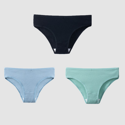 TrowBridge 3TK/komplekt Naiste aluspüksid Puuvillane Seksikas Aluspesu Naiste Triibuline Hingavad püksid Lihtne Hubane Pesu Sport Aluspüksid