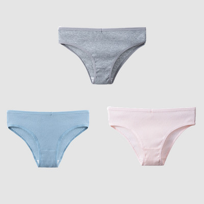 TrowBridge 3TK/komplekt Naiste aluspüksid Puuvillane Seksikas Aluspesu Naiste Triibuline Hingavad püksid Lihtne Hubane Pesu Sport Aluspüksid