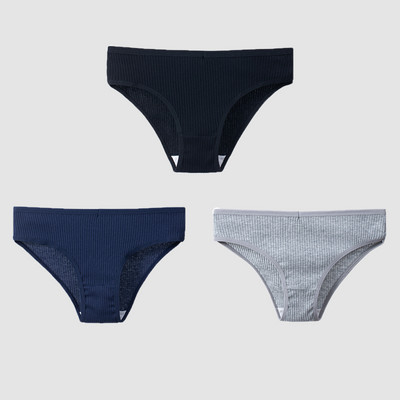 TrowBridge 3TK/komplekt Naiste aluspüksid Puuvillane Seksikas Aluspesu Naiste Triibuline Hingavad püksid Lihtne Hubane Pesu Sport Aluspüksid