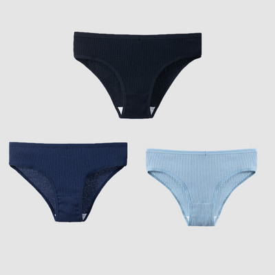 TrowBridge 3TK/komplekt Naiste aluspüksid Puuvillane Seksikas Aluspesu Naiste Triibuline Hingavad püksid Lihtne Hubane Pesu Sport Aluspüksid