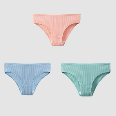 TrowBridge 3TK/komplekt Naiste aluspüksid Puuvillane Seksikas Aluspesu Naiste Triibuline Hingavad püksid Lihtne Hubane Pesu Sport Aluspüksid