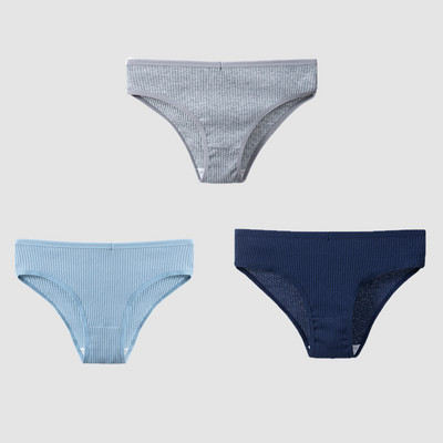 TrowBridge 3TK/komplekt Naiste aluspüksid Puuvillane Seksikas Aluspesu Naiste Triibuline Hingavad püksid Lihtne Hubane Pesu Sport Aluspüksid