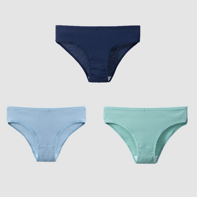 TrowBridge 3TK/komplekt Naiste aluspüksid Puuvillane Seksikas Aluspesu Naiste Triibuline Hingavad püksid Lihtne Hubane Pesu Sport Aluspüksid