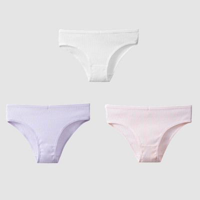 TrowBridge 3TK/komplekt Naiste aluspüksid Puuvillane Seksikas Aluspesu Naiste Triibuline Hingavad püksid Lihtne Hubane Pesu Sport Aluspüksid