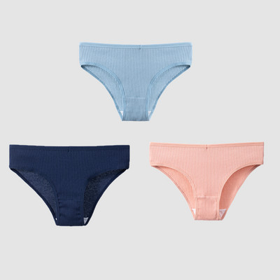 TrowBridge 3TK/komplekt Naiste aluspüksid Puuvillane Seksikas Aluspesu Naiste Triibuline Hingavad püksid Lihtne Hubane Pesu Sport Aluspüksid