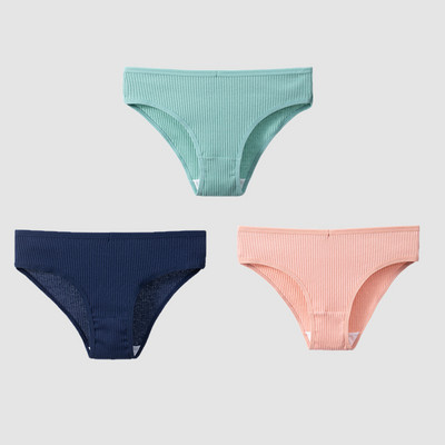 TrowBridge 3TK/komplekt Naiste aluspüksid Puuvillane Seksikas Aluspesu Naiste Triibuline Hingavad püksid Lihtne Hubane Pesu Sport Aluspüksid