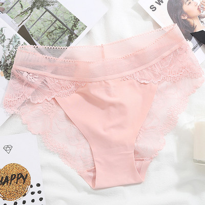 Sieviešu bezšuvju mežģīņu apakšbikses Apakšveļa Panti Ice Silk Sieviete Seksīgas eksotiskas apakšbiksītes Sieviešu caurspīdīgas biksītes