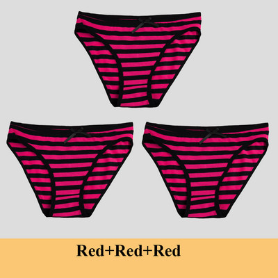 Chiloți din bumbac pentru femei Slip pentru fete Ms.cotton lenjerie de corp bikini lenjerie sexy Slip de damă sexy lenjerie de corp cu dungi pentru femeie 3 buc/set