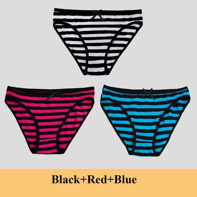 Chiloți din bumbac pentru femei Slip pentru fete Ms.cotton lenjerie de corp bikini lenjerie sexy Slip de damă sexy lenjerie de corp cu dungi pentru femeie 3 buc/set