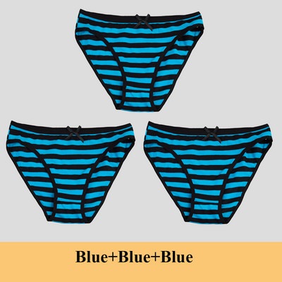 Chiloți din bumbac pentru femei Slip pentru fete Ms.cotton lenjerie de corp bikini lenjerie sexy Slip de damă sexy lenjerie de corp cu dungi pentru femeie 3 buc/set