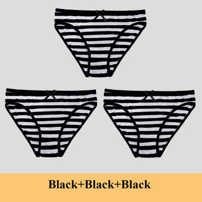 Chiloți din bumbac pentru femei Slip pentru fete Ms.cotton lenjerie de corp bikini lenjerie sexy Slip de damă sexy lenjerie de corp cu dungi pentru femeie 3 buc/set