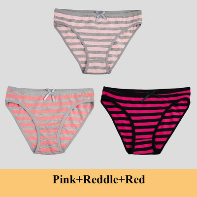 Chiloți din bumbac pentru femei Slip pentru fete Ms.cotton lenjerie de corp bikini lenjerie sexy Slip de damă sexy lenjerie de corp cu dungi pentru femeie 3 buc/set