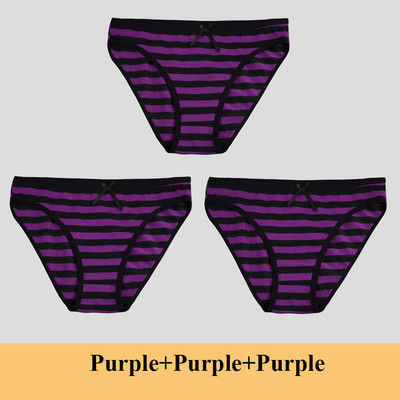 Chiloți din bumbac pentru femei Slip pentru fete Ms.cotton lenjerie de corp bikini lenjerie sexy Slip de damă sexy lenjerie de corp cu dungi pentru femeie 3 buc/set