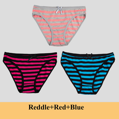 Chiloți din bumbac pentru femei Slip pentru fete Ms.cotton lenjerie de corp bikini lenjerie sexy Slip de damă sexy lenjerie de corp cu dungi pentru femeie 3 buc/set