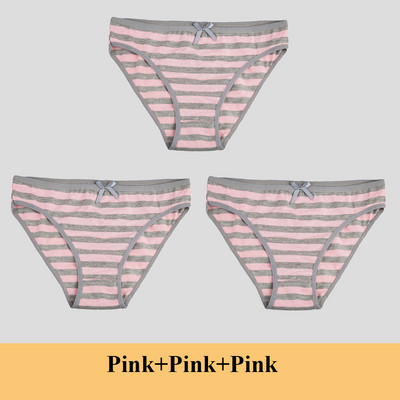 Chiloți din bumbac pentru femei Slip pentru fete Ms.cotton lenjerie de corp bikini lenjerie sexy Slip de damă sexy lenjerie de corp cu dungi pentru femeie 3 buc/set