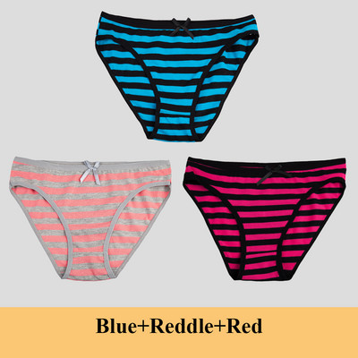 Chiloți din bumbac pentru femei Slip pentru fete Ms.cotton lenjerie de corp bikini lenjerie sexy Slip de damă sexy lenjerie de corp cu dungi pentru femeie 3 buc/set