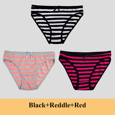 Chiloți din bumbac pentru femei Slip pentru fete Ms.cotton lenjerie de corp bikini lenjerie sexy Slip de damă sexy lenjerie de corp cu dungi pentru femeie 3 buc/set