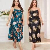 XL-5XL Camașă de noapte sexy cu bretele de mărime mare Lenjerie de noapte Lenjerie de vară Cămașă de noapte largi din satin mătăsos Rochie de dormit