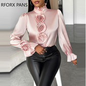 2023 Ženski gornji dio zvonastih rukava s detaljima u obliku ruža