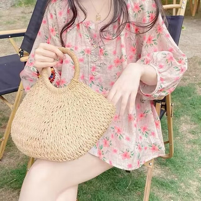 Dulce broderie florală Maternitate Vară Top Moda Imprimare Sarcină Cămăși din dantelă Cu scobire Bluze din bumbac pentru femeie însărcinată