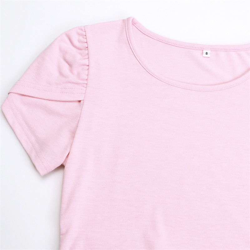 Rasedate T-särk Suvine lühikeste kroonlehtedega varrukatega T-särk Ruched küljega rasedusriided Naiste tuunikatopsid vabaaja t-särk