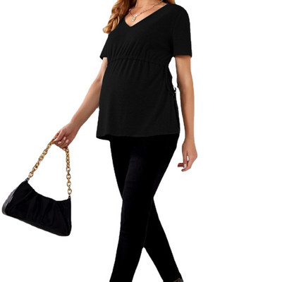 Naiste rasedate lühikeste varrukatega rinnaga toitmise T-särk Rasedate emade suve topp vabaaja T-särk Naiste riided