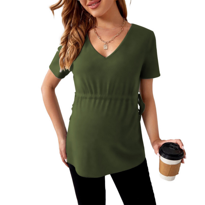 Naiste rasedate lühikeste varrukatega rinnaga toitmise T-särk Rasedate emade suve topp vabaaja T-särk Naiste riided