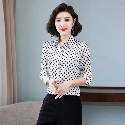 TingYiLi Vintage Satenska svilena cvjetna bluza Košulja Proljeće Jesen Ženska košulja dugih rukava Korejska uredska odjeća Elegantne ženske majice