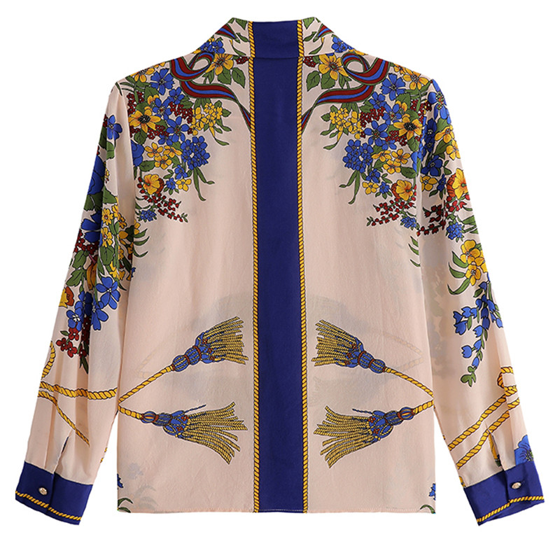 Ženske košulje s printom u francuskom stilu Ženske bluze Proljeće Jesen Košulje dugih rukava Majice Blusas Mujer