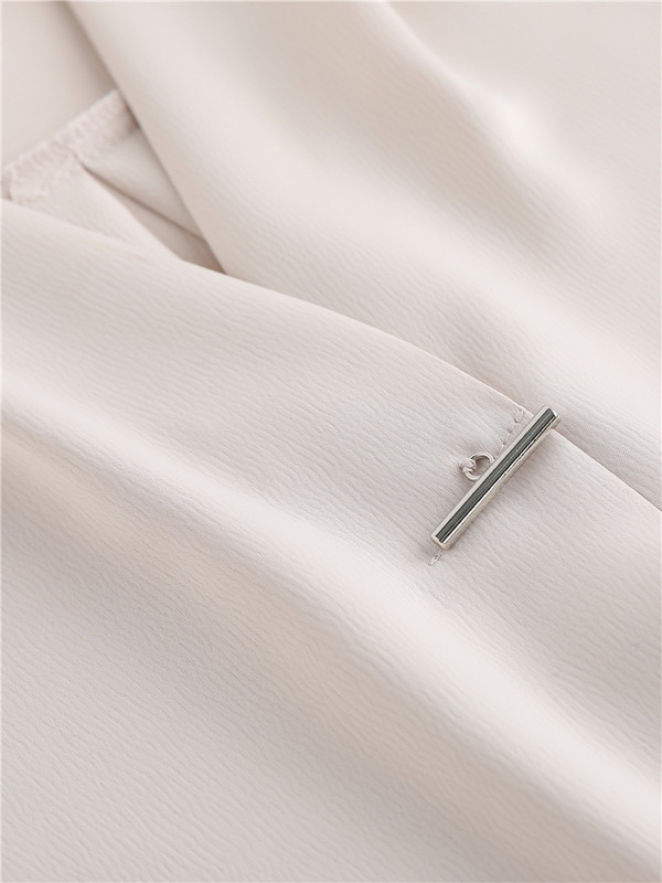 Sieviešu blūze ar garām piedurknēm ar V veida kakla izgriezumu Modes ar garām piedurknēm traipu Elegants biroja darba krekls Zaļie topi Ikdienišķa blūze Monohromatiska