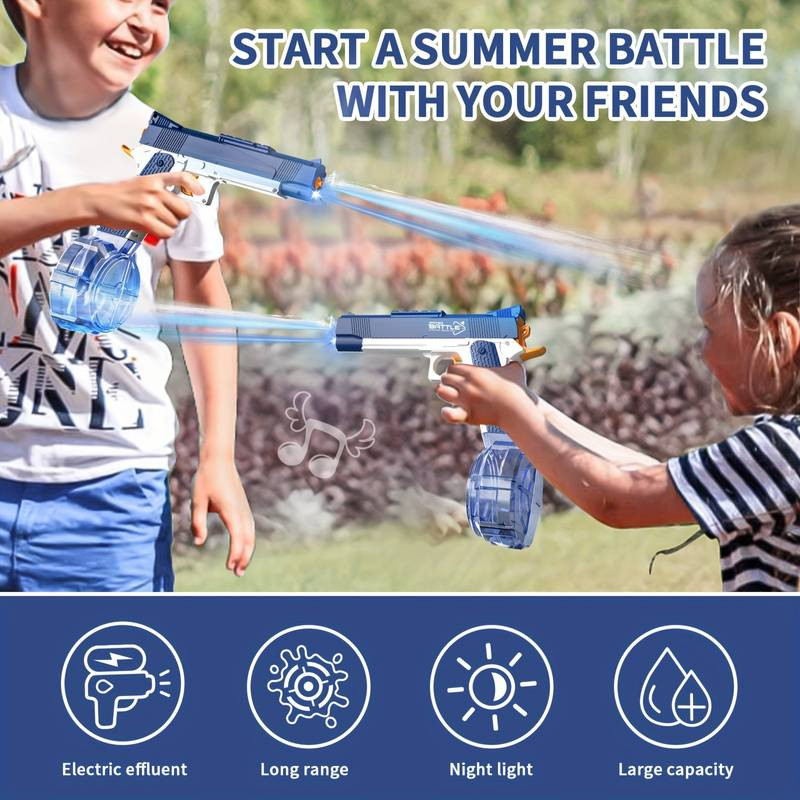 Vandens pistoletas ant akumuliatoriaus ir įkroviklio