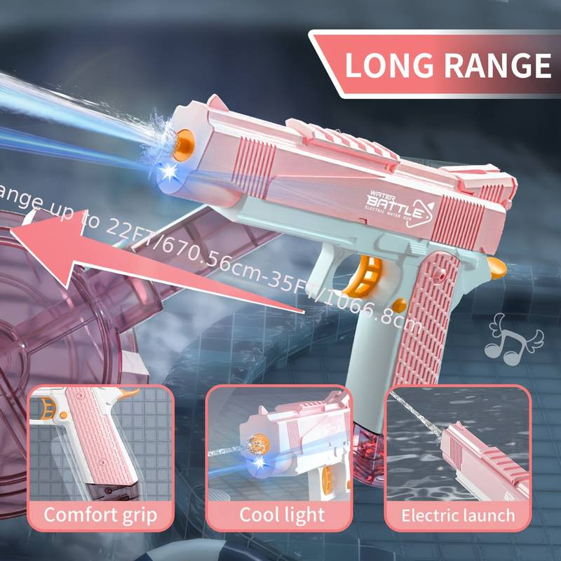 Vandens pistoletas ant akumuliatoriaus ir įkroviklio