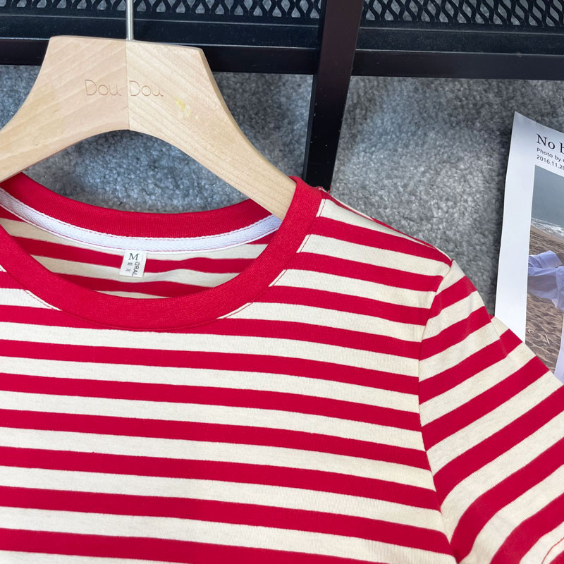 Rasedate rinnaga toitmise top triibuline puuvillane imetamistops T-särk rasedatele naistele Suvised särgid lühikeste varrukatega rasedus-T-särk