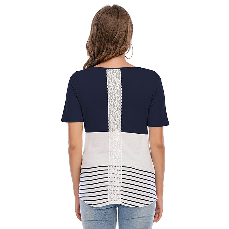 Grūtniecēm T-krekli Barojošām Grūtniecēm ar O veida kakla izgriezumu ar garām piedurknēm Svītras Apdrukas Topi Zīdīšanas Top T-krekls Mātes Mujer