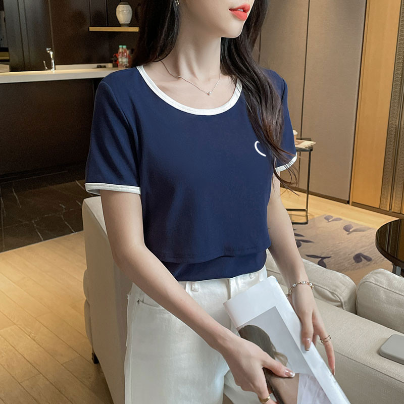 100% pamučne jednobojne osnovne majice za dojenje za trudnice Ljetne majice kratkih rukava za dojenje Y2k majice za trudnice za mlade